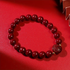 Dragon Cinnabar Bracelet - Unisex Couple Beaded Jewelry for Protection & Strength