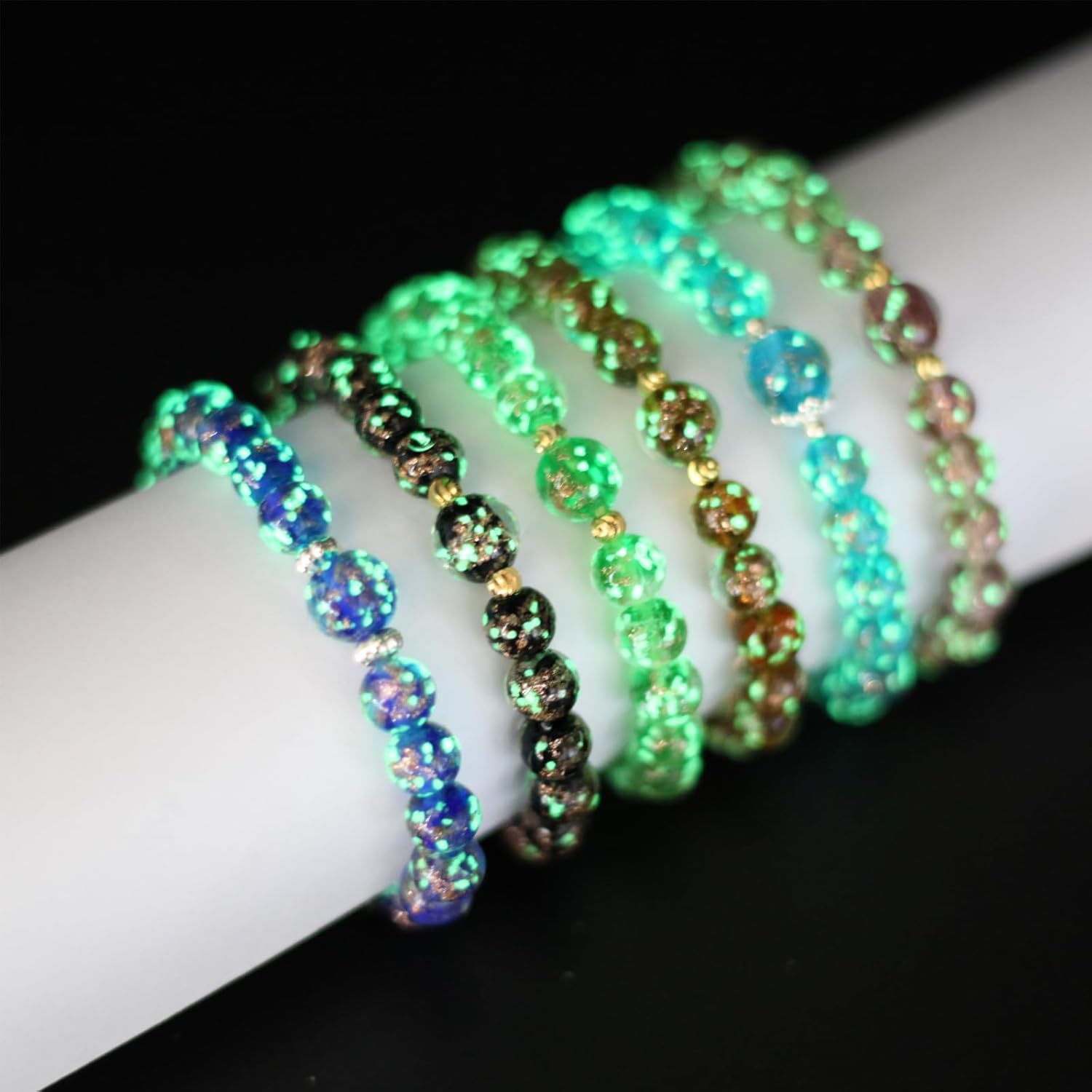 Moonlight Mermaid Luminous Firefly Bracelet  Glow-in-the-Dark Healing Jewelry Bracelet for Women Glass Mermaid Bracelet Bangles Anti Anxeity Healing Energy