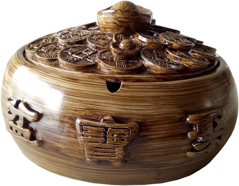 Feng Shui Wealth Treasure Bowl  Sacred Abundance Altar Centerpiece Wealth Porsperity Figurine, Feng Shui Decor Attract Wealth and Good Luck