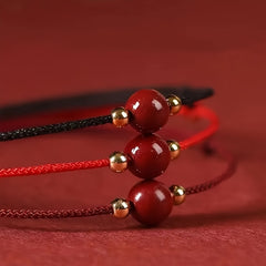 Adjustable Vermilion Red Rope Bracelet - Lucky Charm for Couples & Friends