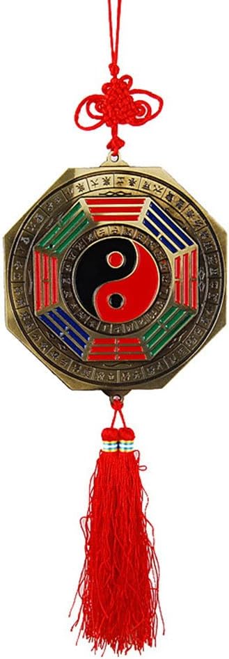 Bagua Mirror& Foo Dog Set - Sword  with Lucky Tassel Ultimate Feng Shui Protection for Home & Family