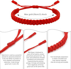 Red Protection Pulsera - Handmade Red String Bracelet for Spiritual Energy & Luck