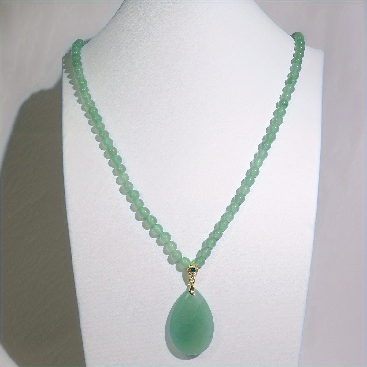Elegant Luxury Natural Stone Pendant Necklace - No Plating for Harmony & Protection