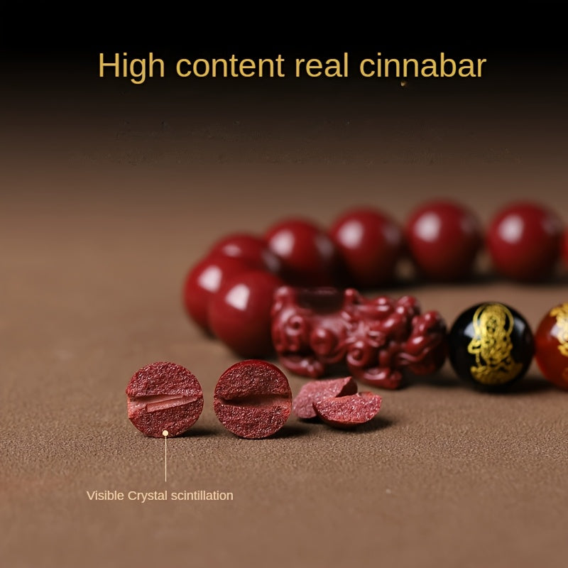 Five-Way Wealth God Pi Xiu Bracelet - Cinnabar Attract Wealth & Treasures, Unisex Feng Shui Jewelry for Daily Wear or Gift