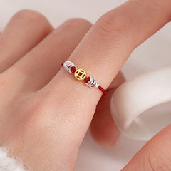 New Chinese Style S925 Silvery Handwoven Red Cord Bracelet - Money Copper Coin Design for Elegant National Style Ins Niche Design with Wealth Energy
