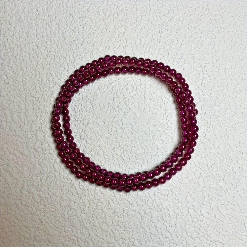 Elegant Natural Almandine Garnet Bracelet - Multi-Strand Design for January Birthstone Energy