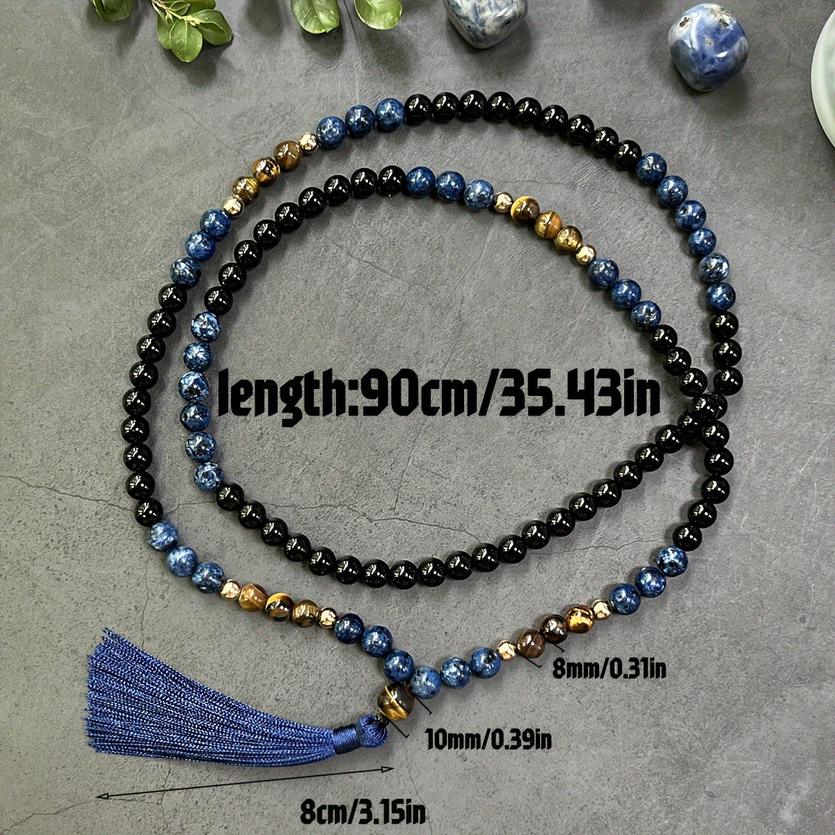 108 Natural Mala Beads with Lotus Pendant: Bohemian Jewelry for Inner Peace & Spiritual Protection