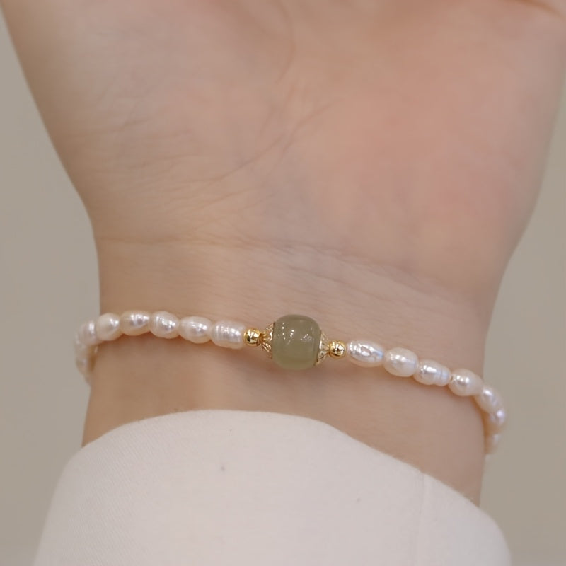 Elegant Baroque Freshwater Pearl Bracelet Harmony Balance Natural Energy Enhancement