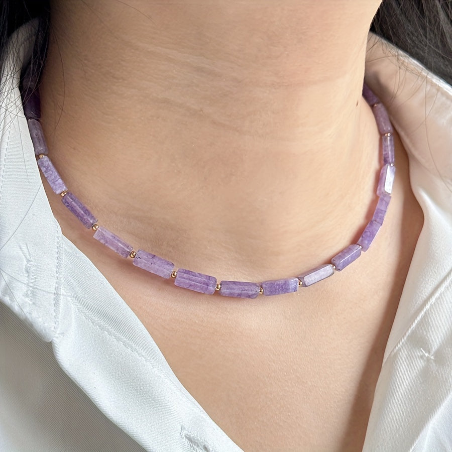 Elegant Natural Amethyst Bead Necklace - Spiritual Energy & Mindful Living Gift