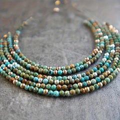 Bohemian Turquoise Bracelet - Handmade Natural Stone for Inner Wisdom & Daily Harmony