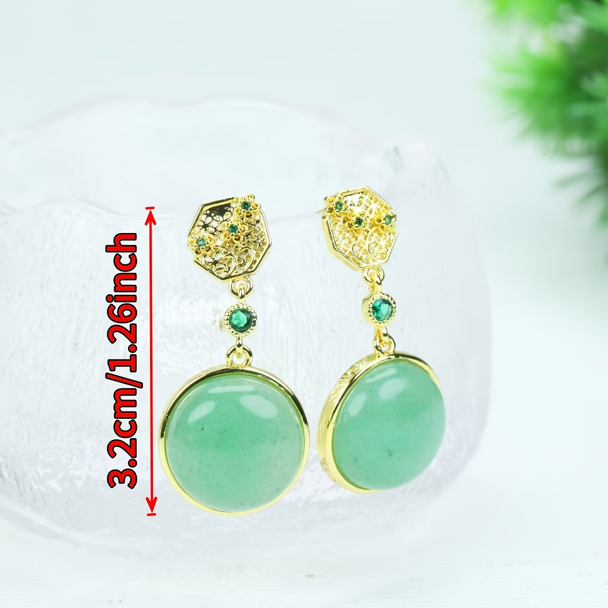 Elegant Green Natural Stone Drop Earrings — A Quiet Anchor for the Inner Landscape