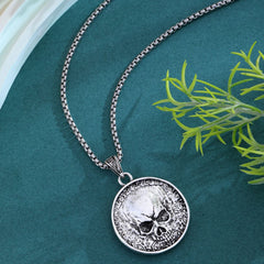 Vintage Punk Skull Necklace for Men | Non-Fading Alloy Choker with Energy Enhancement