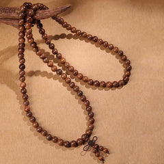 108pcs Sandalwood Bracelet - Vintage Buddhist Prayer Beads for Daily Wear & Gift Giving