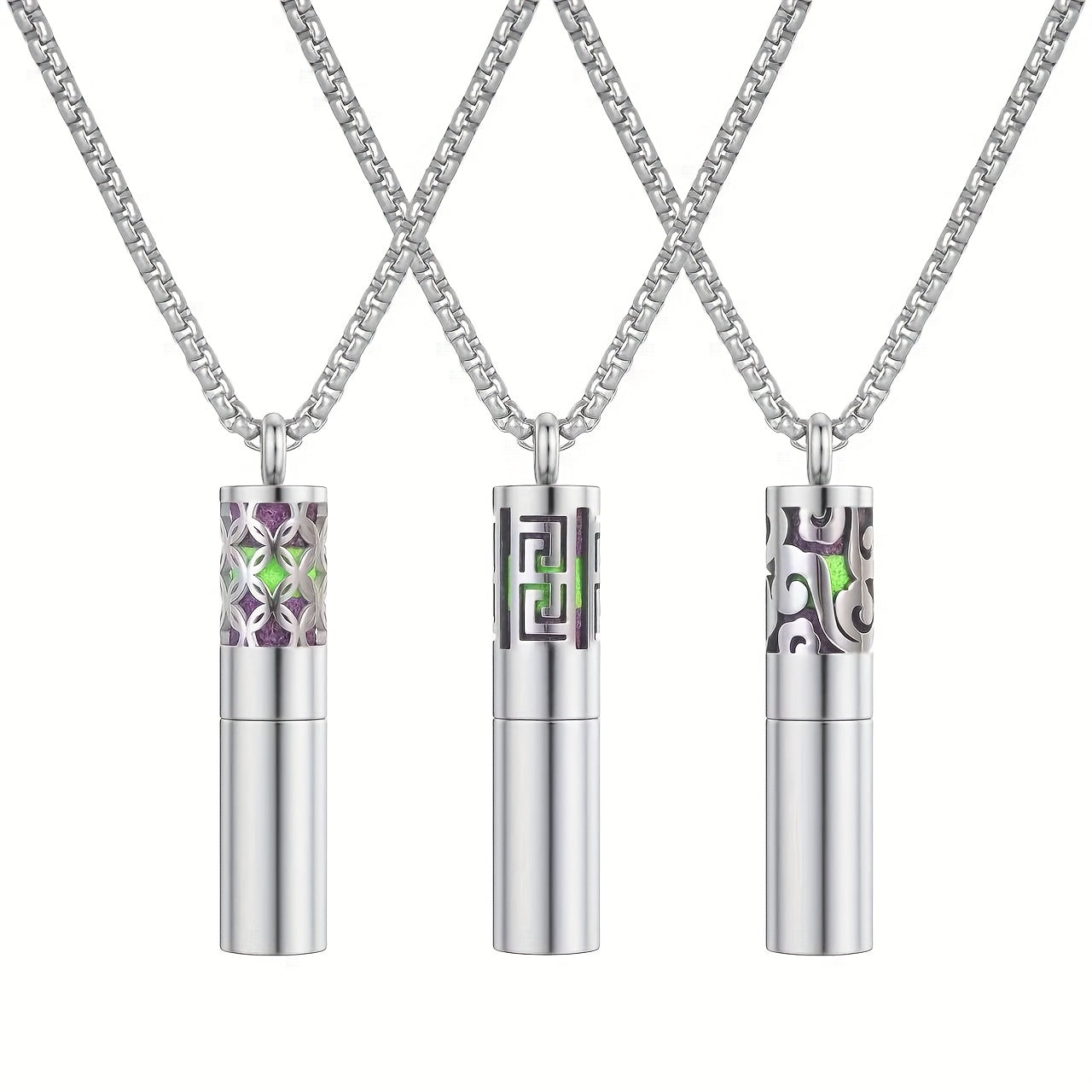 Creative Aromatherapy Necklace - Silver-Tone Perfume Bottle Pendant for Emotional Balance & Spiritual Harmony