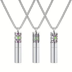 Creative Aromatherapy Necklace - Silver-Tone Perfume Bottle Pendant for Emotional Balance & Spiritual Harmony