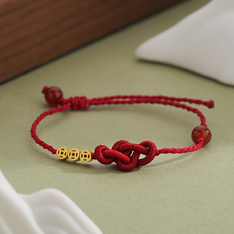Adjustable Chinese Lucky Red Coin Bracelet - Protection & Prosperity Energy
