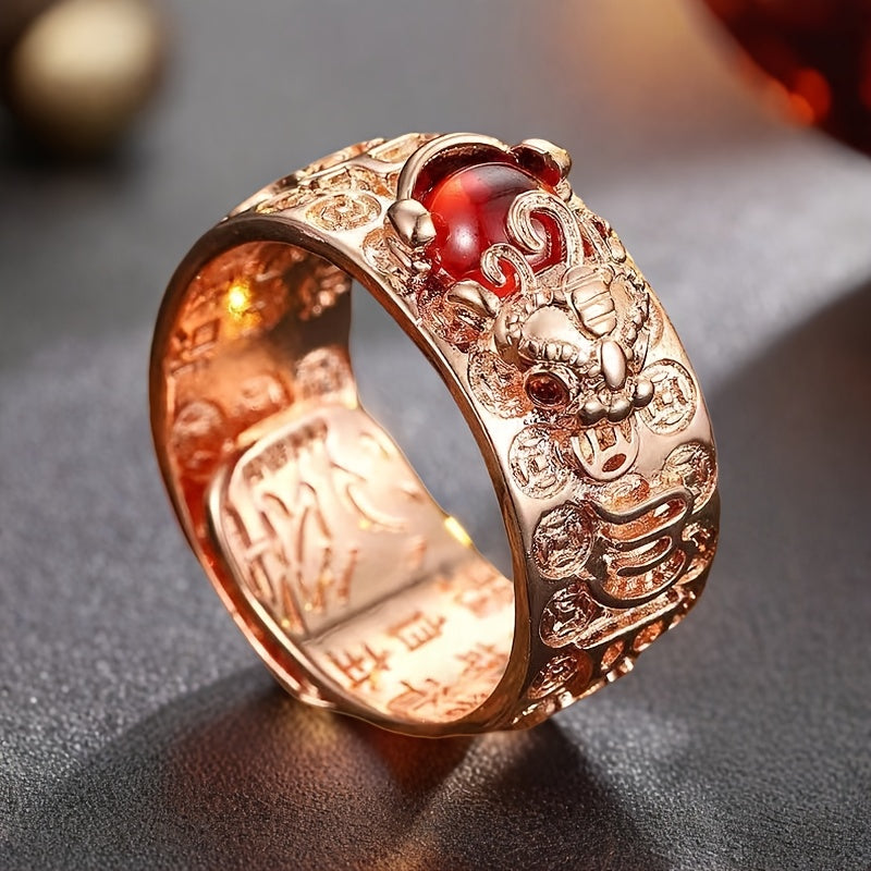 Vintage Chinese Pixiu Ring - Feng Shui Wealth & Protection Energy