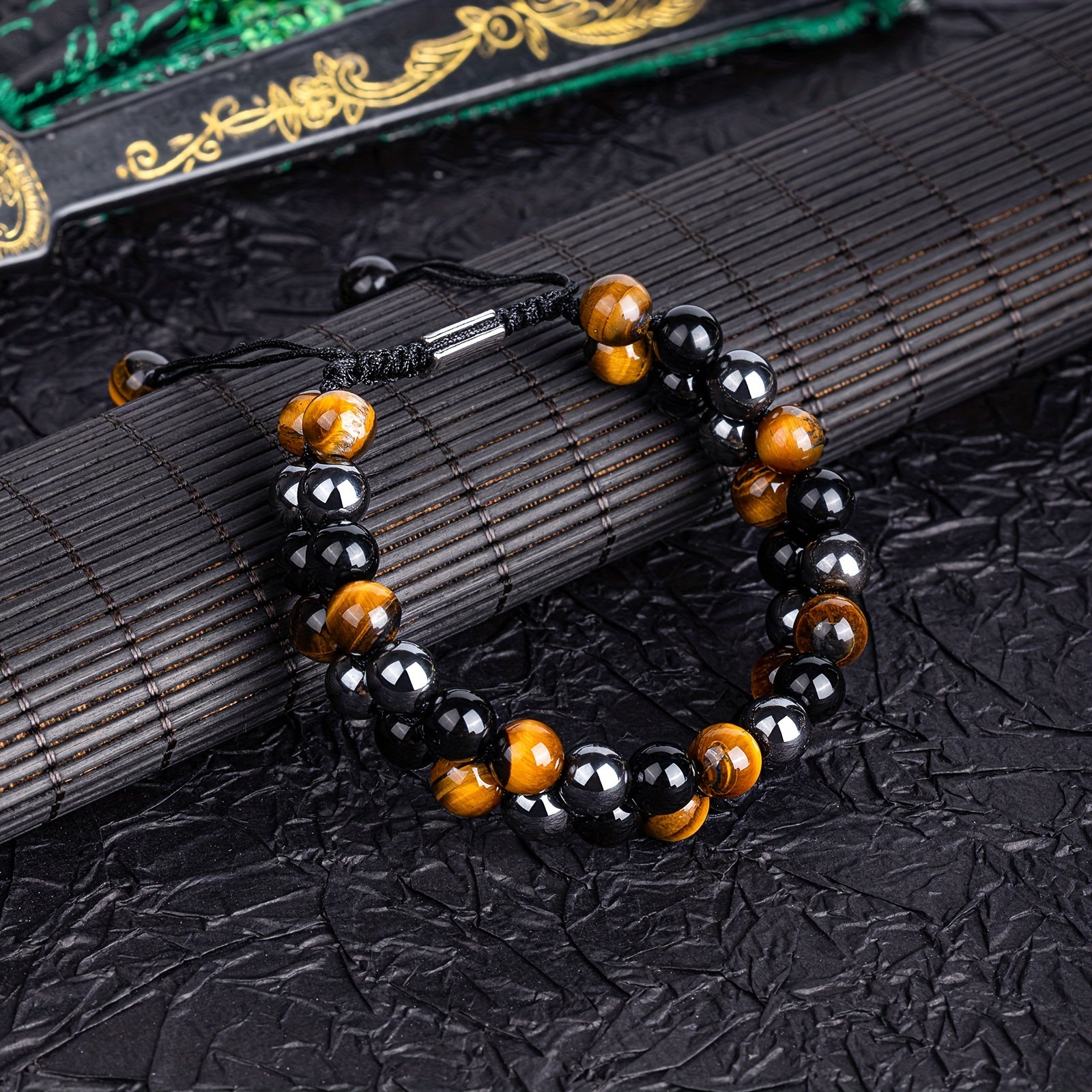Tiger's Eye, Obsidian & Hematite 8mm Bead Bracelet - Triple Protection for Energy Balance & Spiritual Harmony