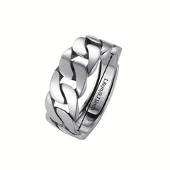 Vintage Sanskrit Mantra Ring – Wealth & Good Luck Energy • Blessed by Monks Adjustable Unisex Band