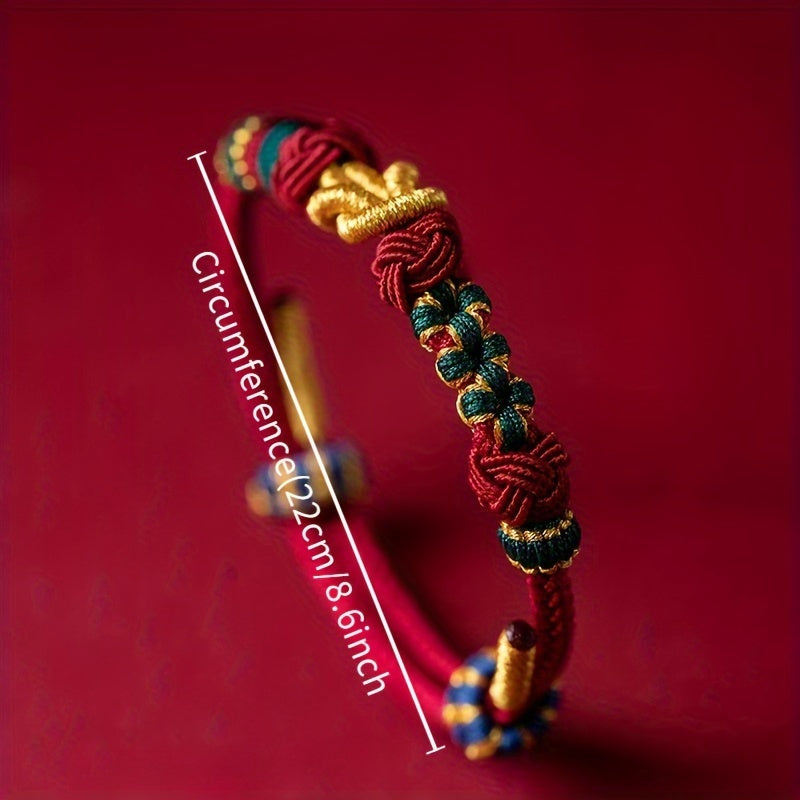 Hand-Woven Multicolor Blessing Bracelet — Energy Harmony, Protection & Prosperity Talisman, Adjustable Cotton Rope for Daily Spiritual Balance