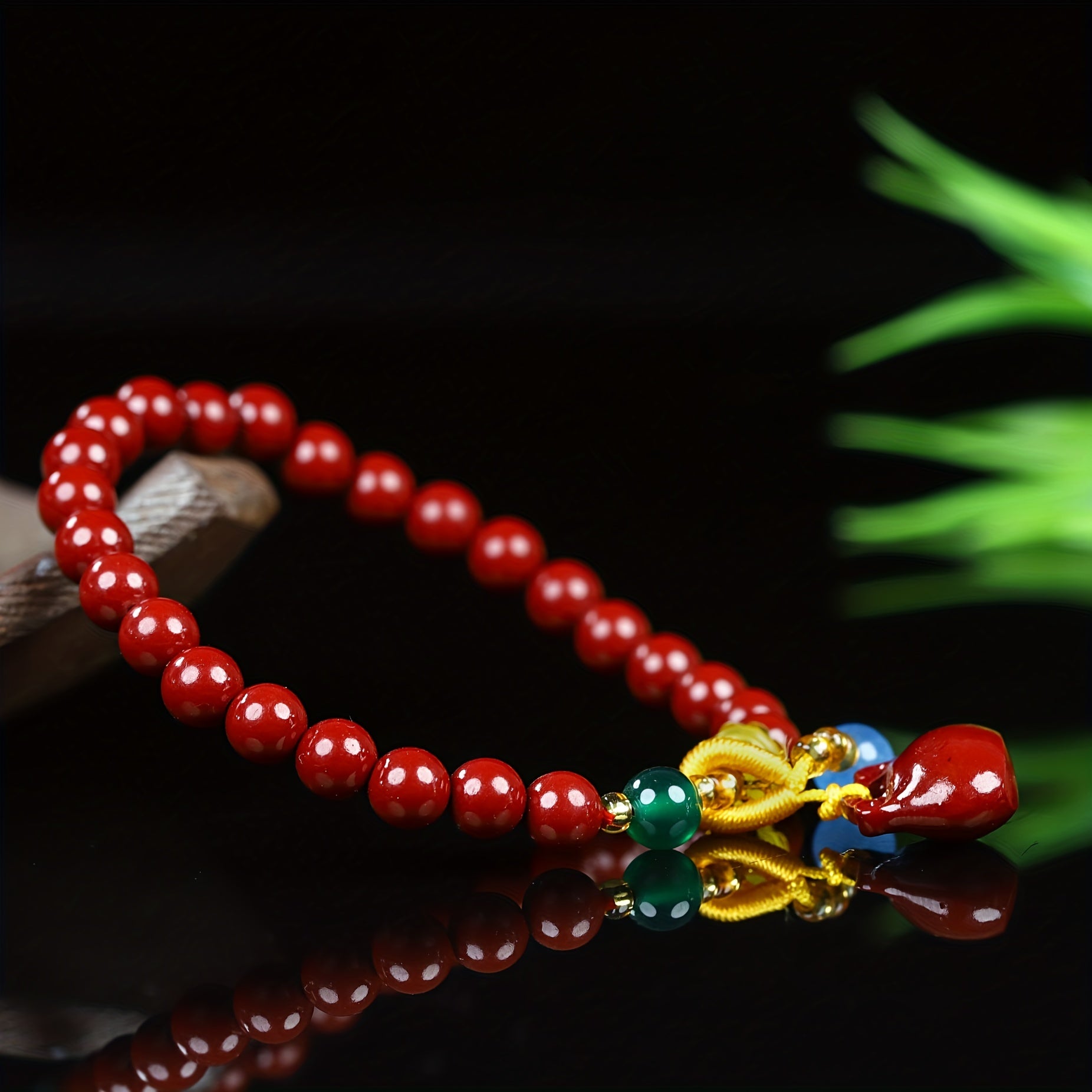 Elegant Cinnabar Bracelet - Good Luck Charm & Wealth Energy