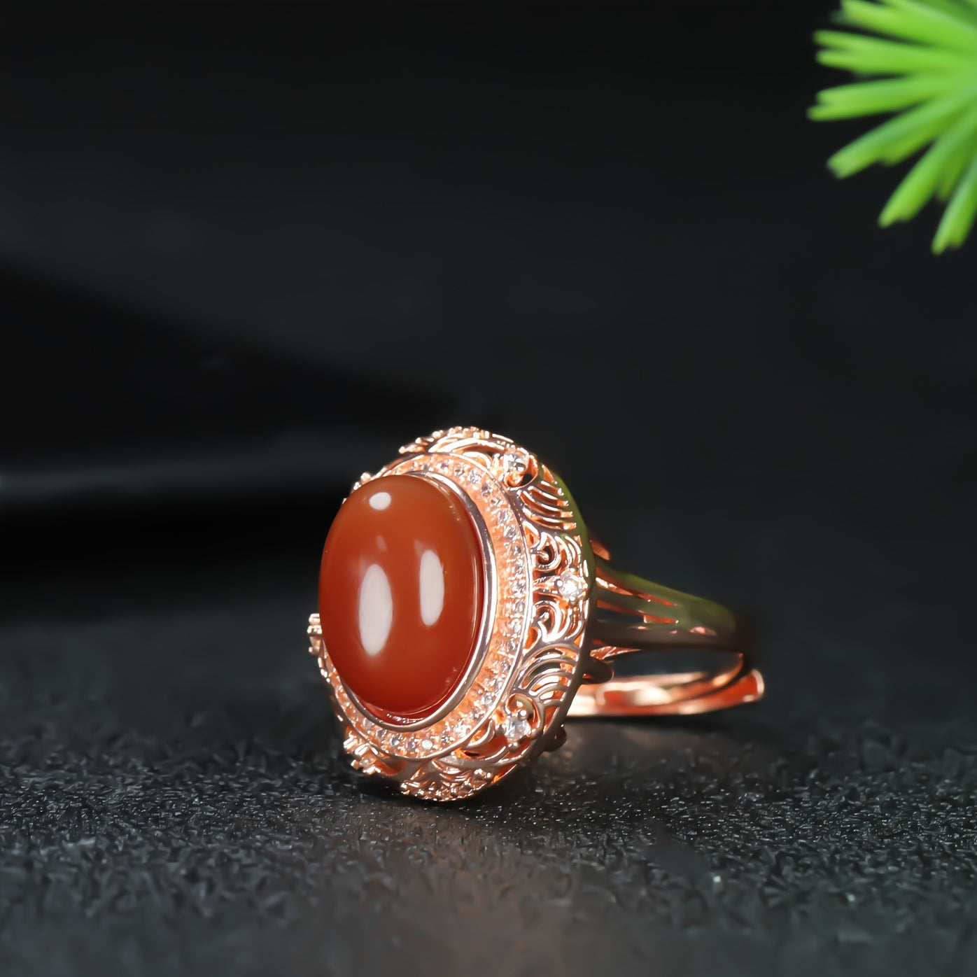 Vintage Red Stone Live Ring for Men - Grounding Energy & Timeless Style Jewelry