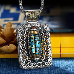 Men's Buddha Prayer Necklace with Nine Eyes Tassel - Spiritual Energy & Protection