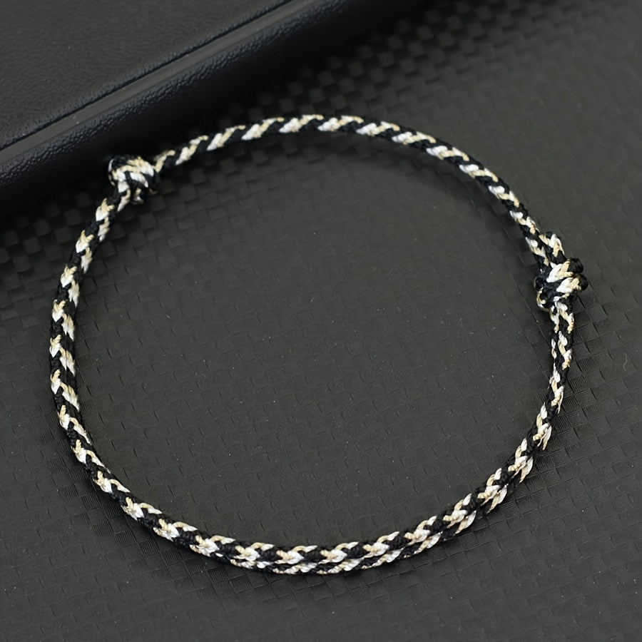 4 Colors Lucky Rope Bracelet: Adjustable Friendship Bracelet for Men with Colorful Energy