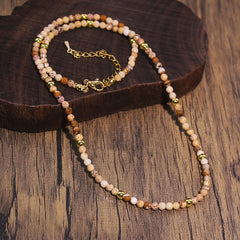 1pc Fashion Casual Women's Natural Faceted Turquoise French Bohemian Handmade Beaded Necklace - Confidence-Boosting Energy Gift