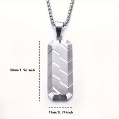 Modern Mens Hexagonal Tire Tread Pendant Necklace - Geometric Energy for Casual & Formal Outfits