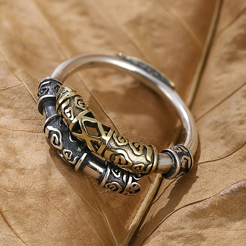 Men's Adjustable Golden Cudgel Ring – Mythology-Inspired Spiritual Energy Jewelry for Protection & Harmony