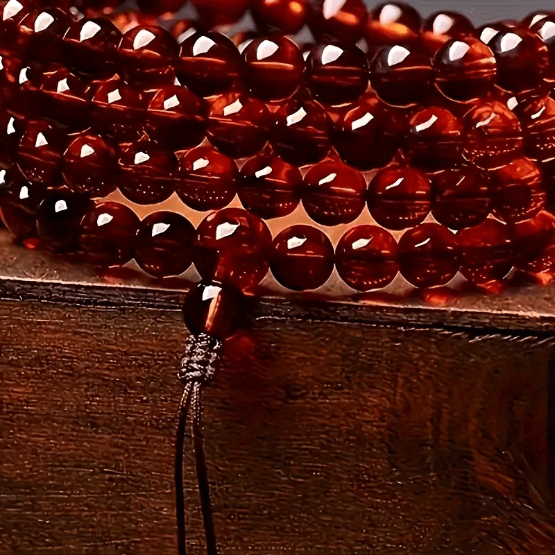 Premium Natural Amber Beads 108-Bead Set - Spiritual Energy Bracelet & Necklace