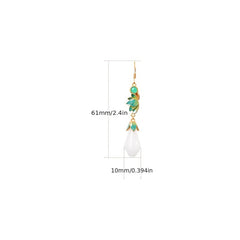 Vintage Inspired Teardrop Earrings with Synthetic White Jade Turquoise Accents Daily Wear Vacation Energy Enhancing July Birthstone Jewelry