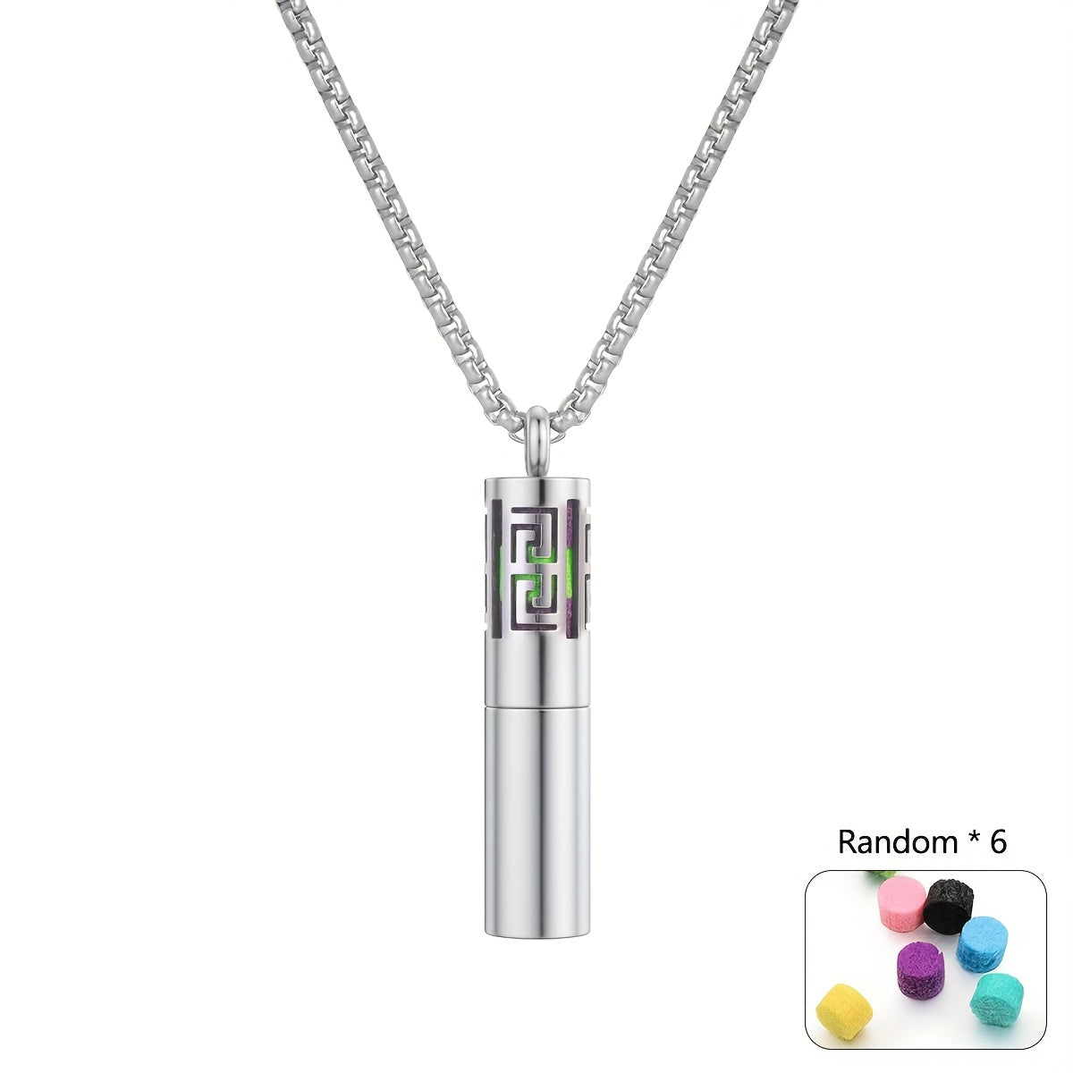 Creative Aromatherapy Necklace - Silver-Tone Perfume Bottle Pendant for Emotional Balance & Spiritual Harmony