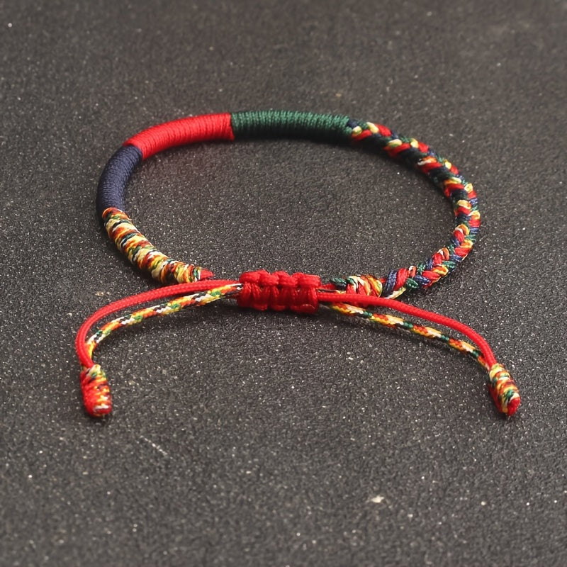 Colorful Handmade Braided Nylon Rope Bracelet - Fashion-Forward Friendship Wristband for Mindful Connections