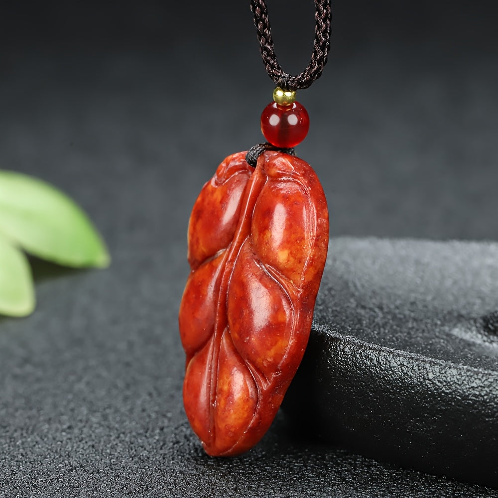 Elegant Red Maple Leaf Pendant for Vitality, Grounding, and New Beginnings