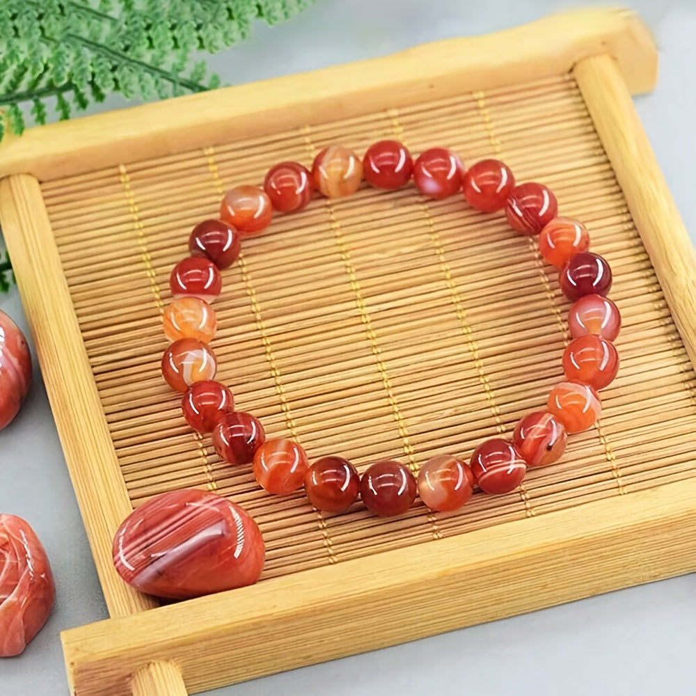 Natural Red Agate Bracelet - Bohemian Jewelry for Mindful Connections & Energy Healing