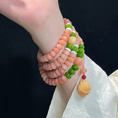 Pink Bodhi Bead 108-Beading Buddha Mala Necklace - Spiritual Energy for Inner Peace & Mindfulness - Natural Stone Healing Jewelry