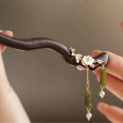 Bamboo Imitation Sandalwood Hairpin - Ancient Style Elegance with Spiritual Energy