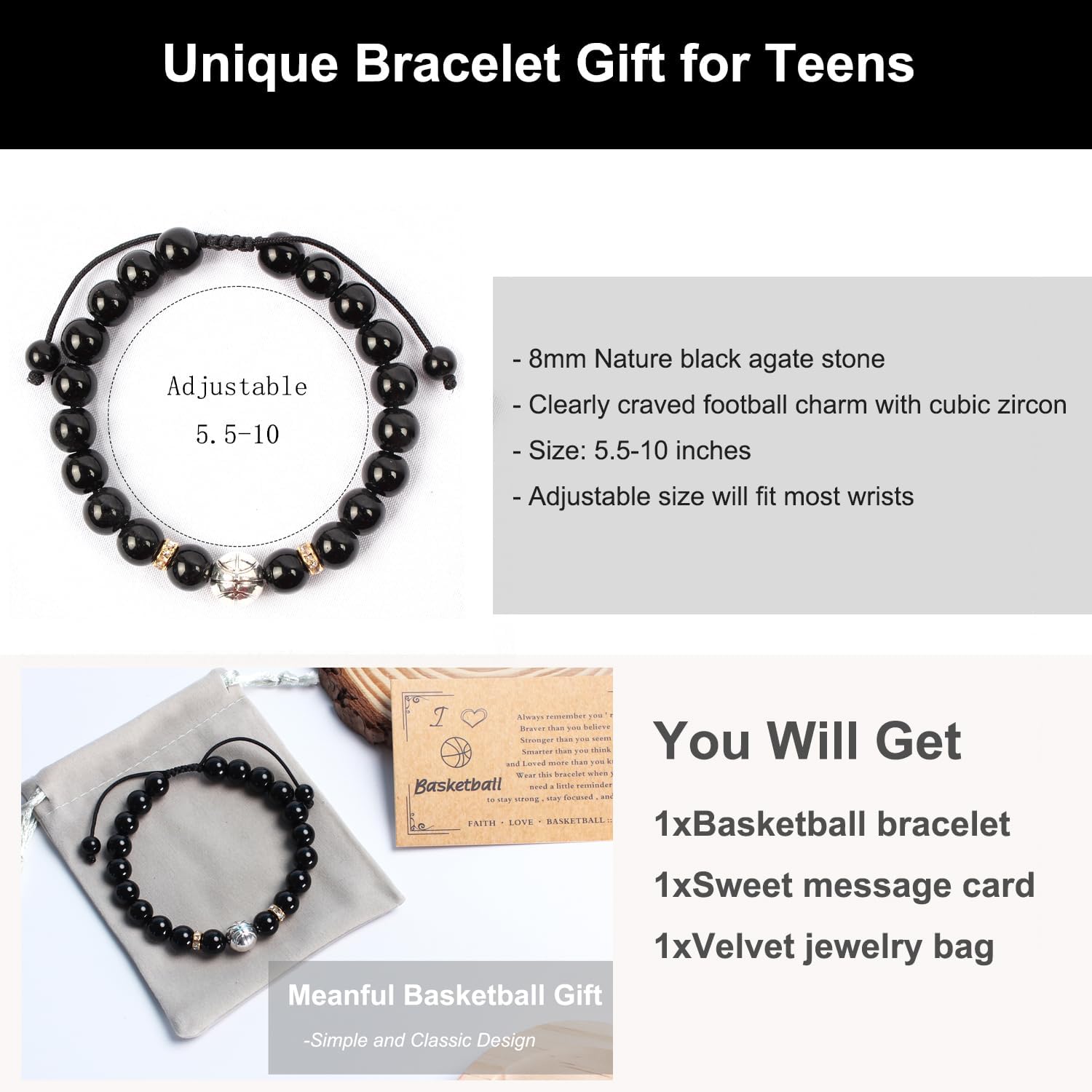Bracelets for men Football Player  – Stylish & Motivational Bracelet Gift for Men & Teens Perfect for Graduation, Father’s Day, Birthdays & Game Day Spirit