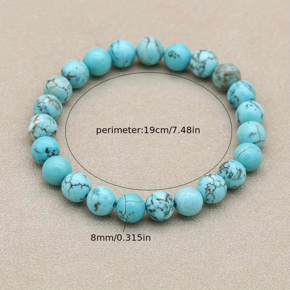Vintage Turquoise Bracelet - Natural Stone Energy for St. Patrick's Day & Casual Wear