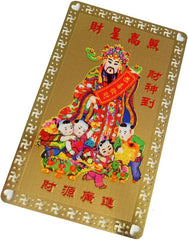 Golden God of Wealth Talisman Card - Feng Shui Prosperity Amulet & Lucky Charm Set Attract Abundance  Business Success  Financial Protection
