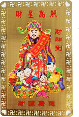 Golden God of Wealth Talisman Card - Feng Shui Prosperity Amulet & Lucky Charm Set Attract Abundance  Business Success  Financial Protection