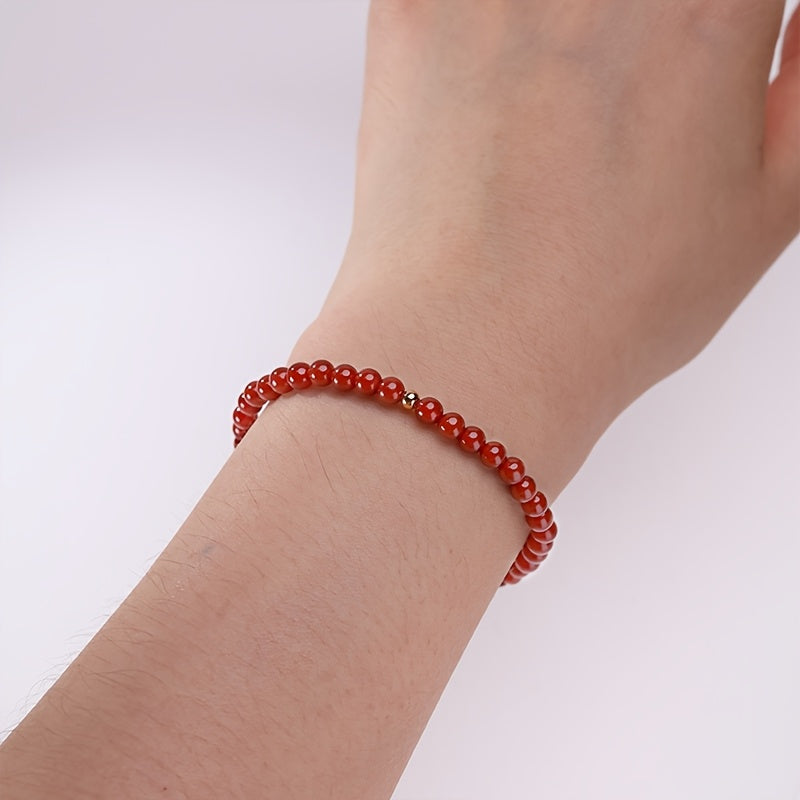 Deep Red Carnelian Bead Necklace - Elegant Energy for Harmony & Prosperity