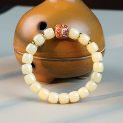 Original Ecological White Jade Bodhi Bracelet with Lacquer Beads lacquer beads original ecological white jade Bodhi bracelet