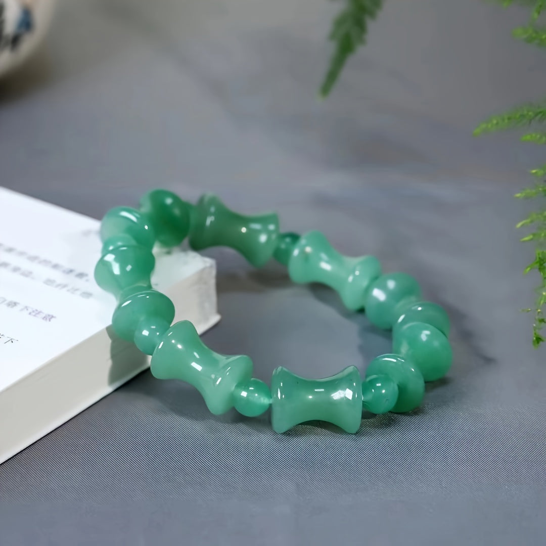 Elegant Green Aventurine Beaded Bracelet for Abundance, Heart Chakra Healing, and Positive Energy