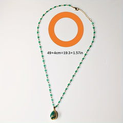 Elegant Peacock Pendant: Vintage Malachite Necklace for Prosperity & Spiritual Harmony