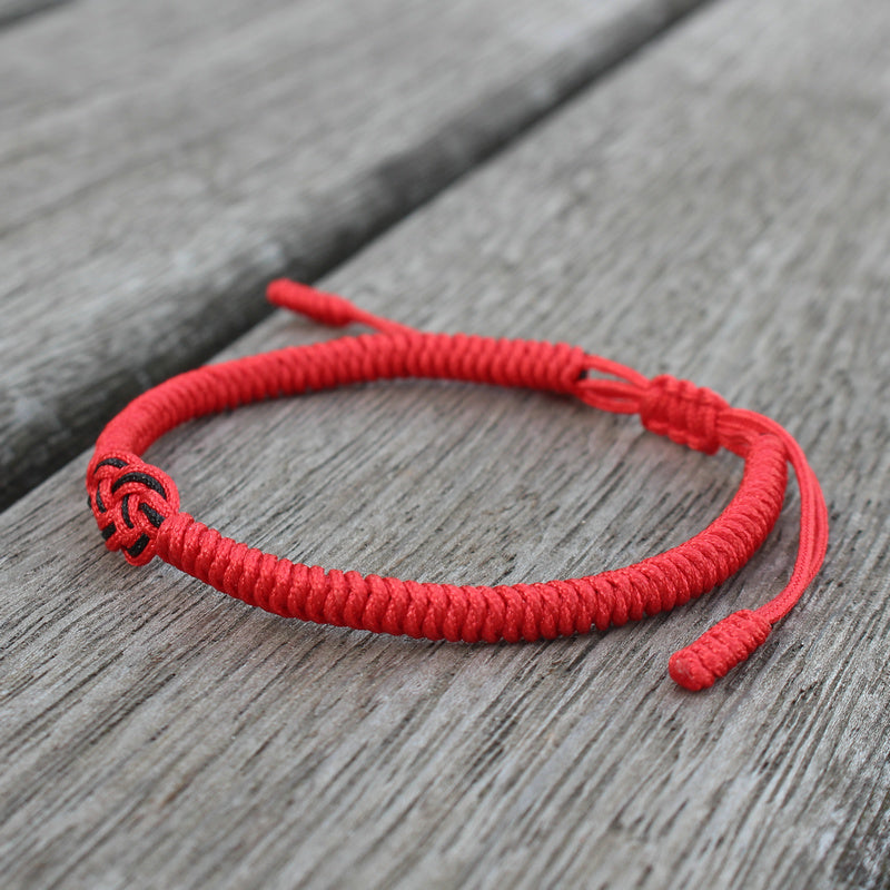 Handmade Woven Ethnic Heart Knot Red Rope Bracelet - Energy Boosting & Protection