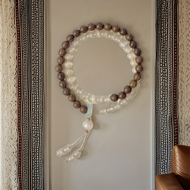 Women's Dual-Layer Beaded Bracelet - Brown & Creamy-White Accents for Everyday Harmony & Formal Elegance