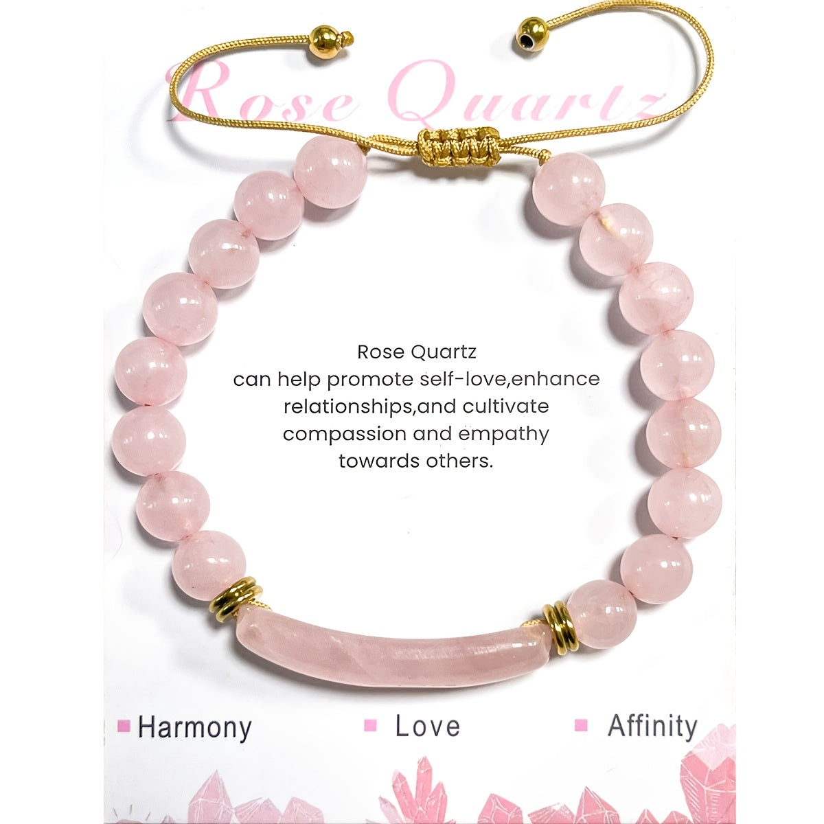 Self-Love Rose Quartz Heart Chakra Healing Bohemian Bracelet for Spiritual Connection
